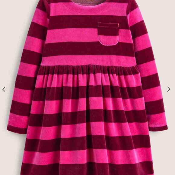 Boden Velour Stripe Dress, size 5-6Y - Picture 1 of 6